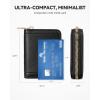 imageBOSTANTEN Credit Card Holder RFID Leather Small Wallets Woman Accordion Zipper Card Wallet BeigeBlack