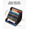 imageBOSTANTEN Credit Card Holder RFID Leather Small Wallets Woman Accordion Zipper Card Wallet BeigeBlack
