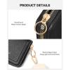 imageBOSTANTEN Credit Card Holder RFID Leather Small Wallets Woman Accordion Zipper Card Wallet BeigeBlack