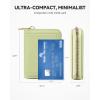 imageBOSTANTEN Credit Card Holder RFID Leather Small Wallets Woman Accordion Zipper Card Wallet BeigeGrass Green