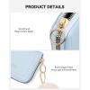 imageBOSTANTEN Credit Card Holder RFID Leather Small Wallets Woman Accordion Zipper Card Wallet BeigeSky Blue