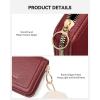 imageBOSTANTEN Credit Card Holder RFID Leather Small Wallets Woman Accordion Zipper Card Wallet BeigeWine Red