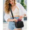 imageBOSTANTEN Credit Card Holder RFID Leather Small Wallets Woman Accordion Zipper Card Wallet BeigeWine Red