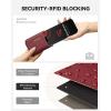imageBOSTANTEN Credit Card Holder RFID Leather Small Wallets Woman Accordion Zipper Card Wallet BeigeWine Red