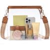 imageBOSTANTEN Clear Bag for Stadium Events Approved Crossbody Purse with Adjustable Strap for Concerts FestivalsBrown