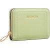 imageBOSTANTEN Credit Card Holder RFID Leather Small Wallets Woman Accordion Zipper Card Wallet BeigeGrass Green