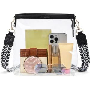 imageBOSTANTEN Clear Bag for Stadium Events Approved Crossbody Purse with Adjustable Strap for Concerts FestivalsBlack