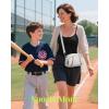 imageBOSTANTEN Baseball Crossbody Purses for Sport Mom Small Shoulder Bag Vegan Leather Women Handbags for EventsA01beige With Red