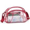 imageBOSTANTEN Baseball Crossbody Purses for Sport Mom Small Shoulder Bag Vegan Leather Women Handbags for EventsRed