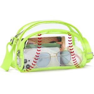 imageBOSTANTEN Baseball Crossbody Purses for Sport Mom Small Shoulder Bag Vegan Leather Women Handbags for EventsYellow