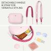 imageBOSTANTEN Crossbody Bags for Women Vegan Leather Designer Shoulder Purses Trendy Small Handbags with Paracord StrapPink
