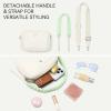 imageBOSTANTEN Crossbody Bags for Women Vegan Leather Designer Shoulder Purses Trendy Small Handbags with Paracord StrapWhitebeige