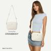 imageBOSTANTEN Crossbody Bags for Women Vegan Leather Designer Shoulder Purses Trendy Small Handbags with Paracord StrapWhitebeige