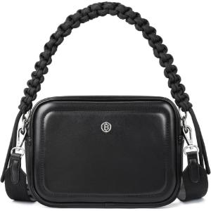 imageBOSTANTEN Crossbody Bags for Women Vegan Leather Designer Shoulder Purses Trendy Small Handbags with Paracord StrapBlack