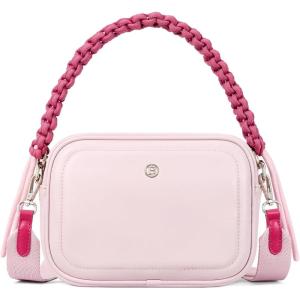 imageBOSTANTEN Crossbody Bags for Women Vegan Leather Designer Shoulder Purses Trendy Small Handbags with Paracord StrapPink
