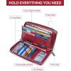 imageBOSTANTEN Leather Wallet for Women RFID Blocking Zip Around Credit Cards Holder Phone Clutch