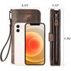 imageBOSTANTEN Leather Wallet for Women RFID Blocking Zip Around Credit Cards Holder Phone Clutch11coffeerg