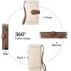 imageBOSTANTEN Leather Wallet for Women RFID Blocking Zip Around Credit Cards Holder Phone Clutch1ABeigeBrown