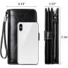 imageBOSTANTEN Leather Wallet for Women RFID Blocking Zip Around Credit Cards Holder Phone Clutch1ABlack