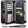 imageBOSTANTEN Leather Wallet for Women RFID Blocking Zip Around Credit Cards Holder Phone Clutch1ABlack