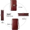 imageBOSTANTEN Leather Wallet for Women RFID Blocking Zip Around Credit Cards Holder Phone Clutch1ARed