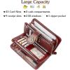 imageBOSTANTEN Leather Wallet for Women RFID Blocking Zip Around Credit Cards Holder Phone Clutch1ARed