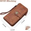 imageBOSTANTEN Leather Wallet for Women RFID Blocking Zip Around Credit Cards Holder Phone Clutch1NapaBrown