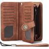 imageBOSTANTEN Leather Wallet for Women RFID Blocking Zip Around Credit Cards Holder Phone Clutch1NapaBrown