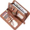 imageBOSTANTEN Leather Wallet for Women RFID Blocking Zip Around Credit Cards Holder Phone Clutch1NapaBrown