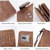 imageBOSTANTEN Leather Wallet for Women RFID Blocking Zip Around Credit Cards Holder Phone Clutch1bbrownrg