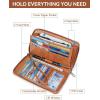imageBOSTANTEN Leather Wallet for Women RFID Blocking Zip Around Credit Cards Holder Phone ClutchABrown