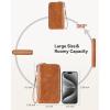 imageBOSTANTEN Leather Wallet for Women RFID Blocking Zip Around Credit Cards Holder Phone ClutchABrown