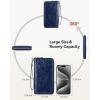 imageBOSTANTEN Leather Wallet for Women RFID Blocking Zip Around Credit Cards Holder Phone ClutchBNavy Blue