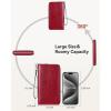 imageBOSTANTEN Leather Wallet for Women RFID Blocking Zip Around Credit Cards Holder Phone ClutchBRed