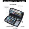 imageBOSTANTEN Leather Wallet for Women RFID Blocking Zip Around Credit Cards Holder Phone ClutchBblack
