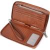 imageBOSTANTEN Leather Wallet for Women RFID Blocking Zip Around Credit Cards Holder Phone ClutchBbrown