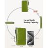 imageBOSTANTEN Leather Wallet for Women RFID Blocking Zip Around Credit Cards Holder Phone ClutchBgreen