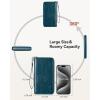 imageBOSTANTEN Leather Wallet for Women RFID Blocking Zip Around Credit Cards Holder Phone ClutchBpeacock Blue