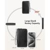 imageBOSTANTEN Leather Wallet for Women RFID Blocking Zip Around Credit Cards Holder Phone ClutchCblack Pebbled
