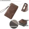imageBOSTANTEN Leather Wallet for Women RFID Blocking Zip Around Credit Cards Holder Phone ClutchDCoffee Brown