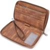 imageBOSTANTEN Leather Wallet for Women RFID Blocking Zip Around Credit Cards Holder Phone ClutchDlight Brown