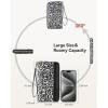 imageBOSTANTEN Leather Wallet for Women RFID Blocking Zip Around Credit Cards Holder Phone ClutchEblack Leopard
