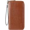 imageBOSTANTEN Leather Wallet for Women RFID Blocking Zip Around Credit Cards Holder Phone ClutchBbrown