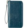 imageBOSTANTEN Leather Wallet for Women RFID Blocking Zip Around Credit Cards Holder Phone ClutchBpeacock Blue