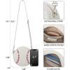 imageBOSTANTEN Baseball Crossbody Bags for Women Small Round Purse with Card Slots Cute Vegan Leather Shoulder Bag for Game DayBeige
