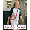 imageBOSTANTEN Baseball Crossbody Bags for Women Small Round Purse with Card Slots Cute Vegan Leather Shoulder Bag for Game DayRed