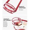 imageBOSTANTEN Baseball Crossbody Bags for Women Small Round Purse with Card Slots Cute Vegan Leather Shoulder Bag for Game DayRed