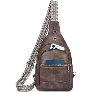 imageBOSTANTEN 7L Sling Bag For Women CrossBody Bags Large Cross Body Purse Vegan Leather Sling Backpack for Travel EssentialsCoffee