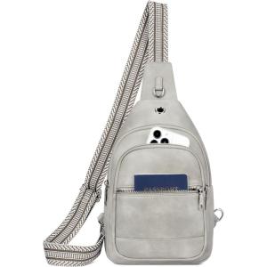 imageBOSTANTEN 7L Sling Bag For Women CrossBody Bags Large Cross Body Purse Vegan Leather Sling Backpack for Travel EssentialsTwilight Grey