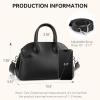 imageBOSTANTEN Satchel Purses for Women Trendy Top Handle Handbags Vegan Leather Designer Shoulder Bag with Adjustable StrapBblack